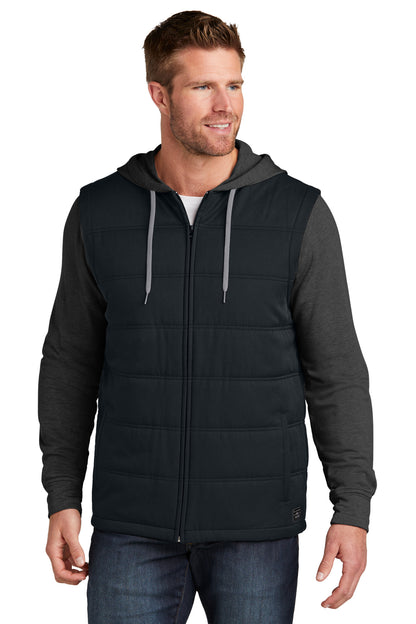 Front View of Blk/BlkHtr TravisMathew Tides Up Hooded Jacket TM1MZ336  - S