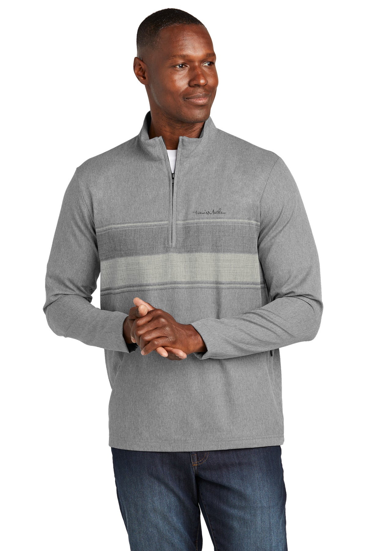 SanMar TM1MZ340_darkgreyheather_model_front.jpg