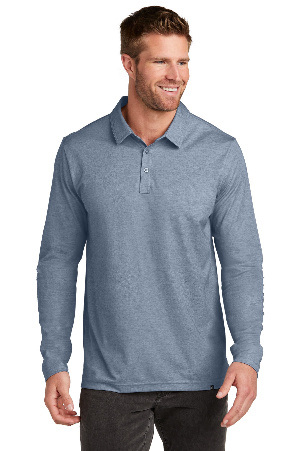 SanMar TM1MZ343_bluenightsheather_model_front.jpg