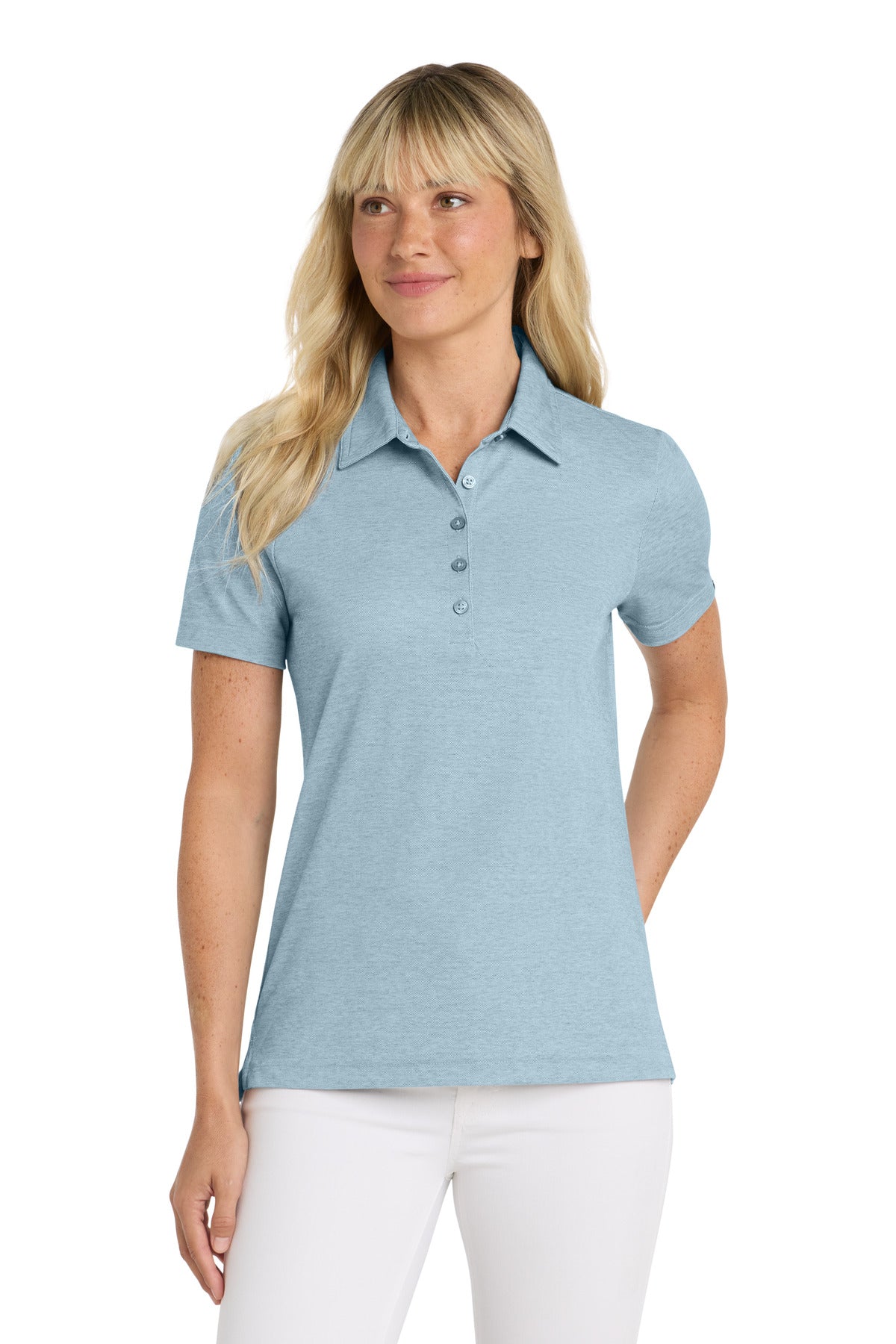 Front View of AllureHthr TravisMathew Women's Oceanside Heather Polo TM1WW002  - S