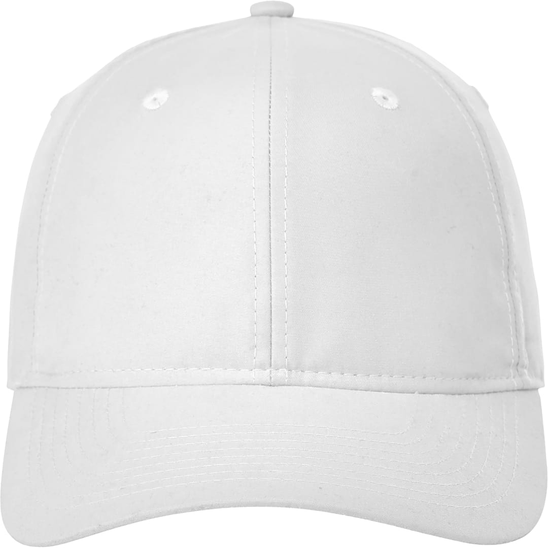 Front View of White Unisex TRANSCEND Ballcap