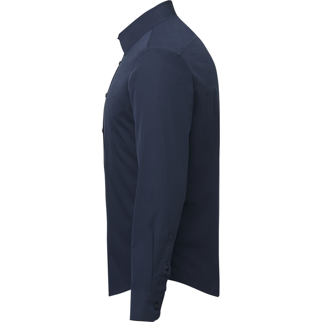 Front View of Blue UNTUCKit Castello WF Long Slv Slim Fit Shirt-Men's  - S