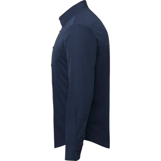 Front View of Blue UNTUCKit Castello WF Long Slv Slim Fit Shirt-Men's  - S