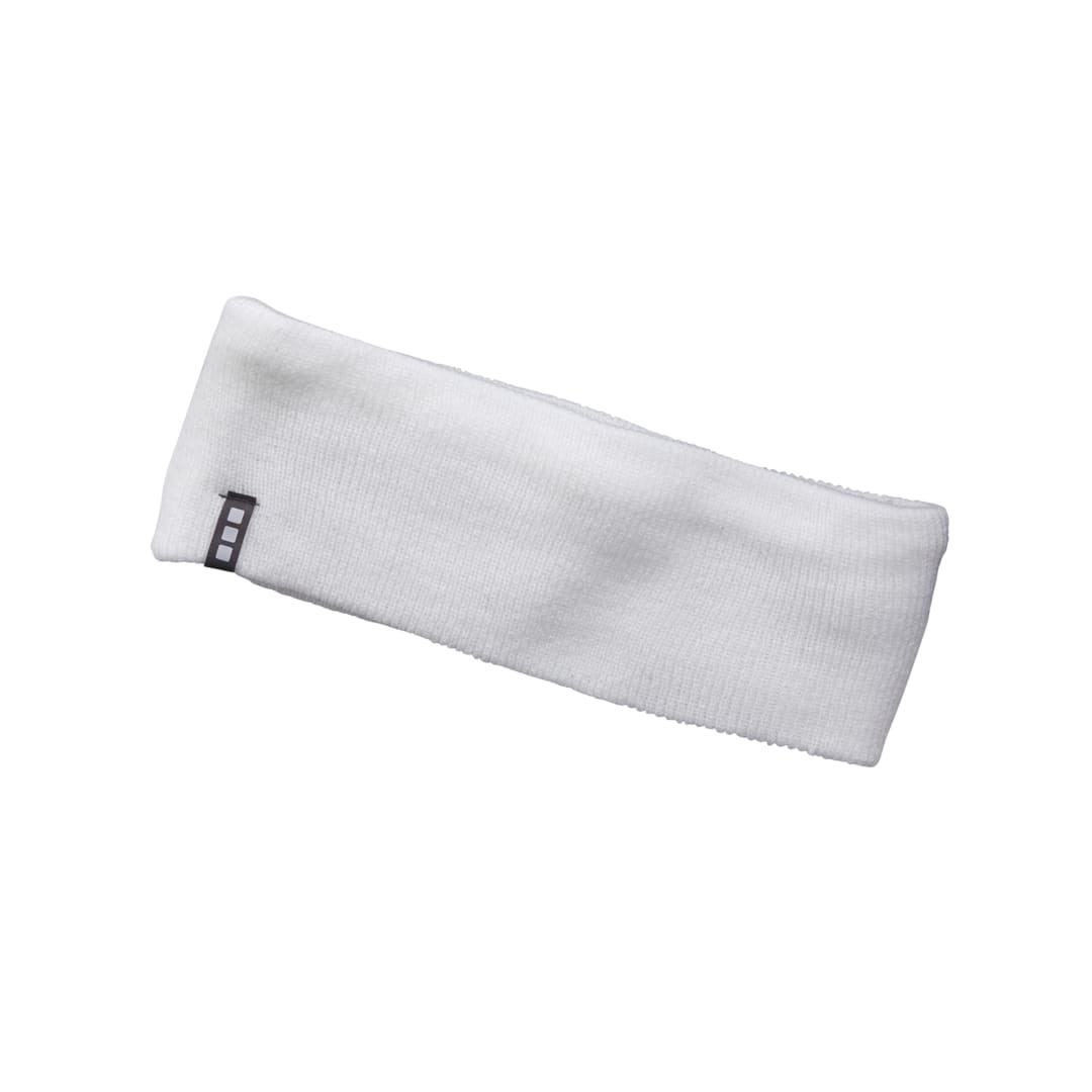 Front View of White Unisex SUCCINCT Knit Headband