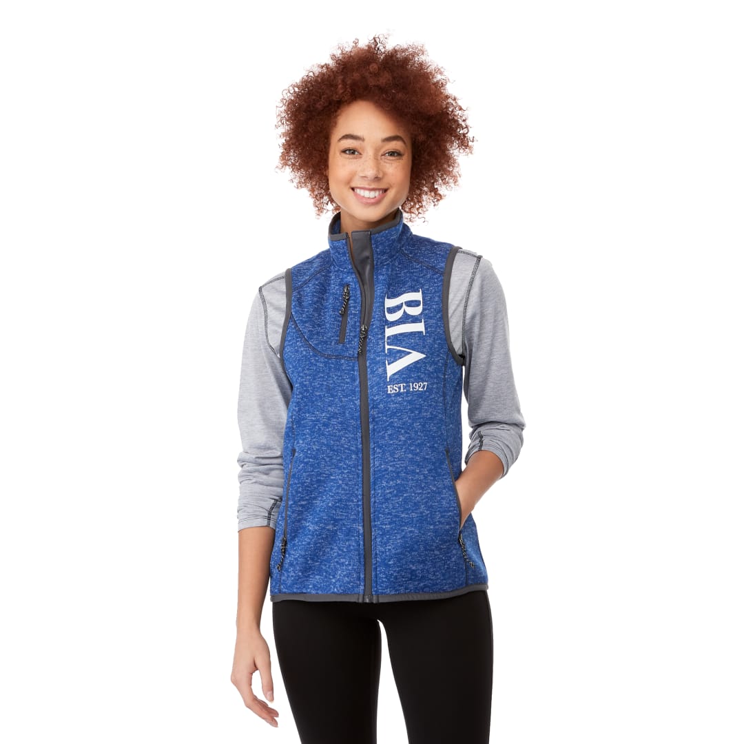 Front View of Blue Women's FONTAINE Knit Vest  - XS