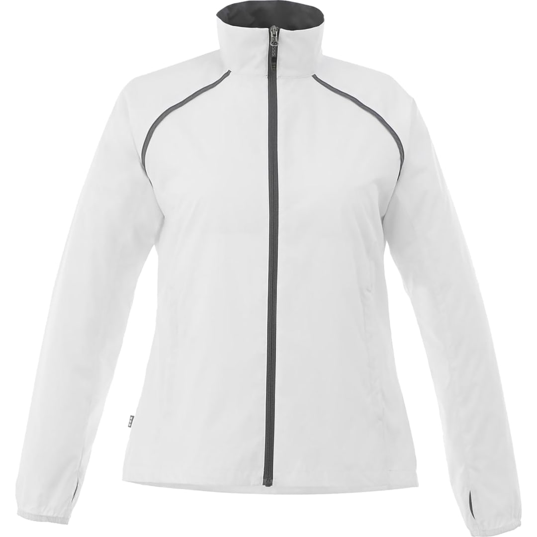 Front View of White Women's EGMONT Packable Jacket  - XS