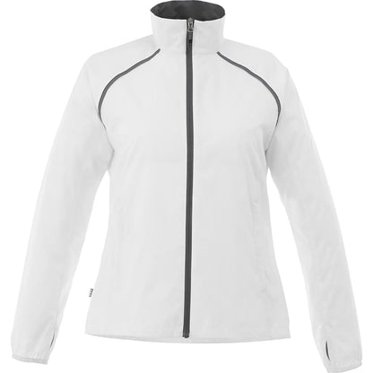 Front View of White Women's EGMONT Packable Jacket  - XS