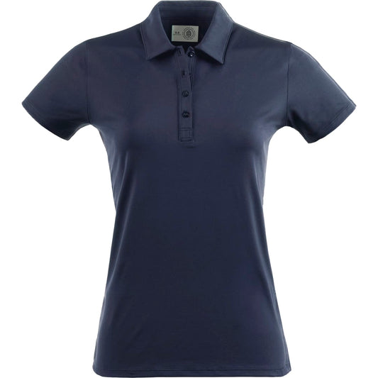 Front View of Blue Greatness Wins Athletic Tech Polo - Women's  - XS