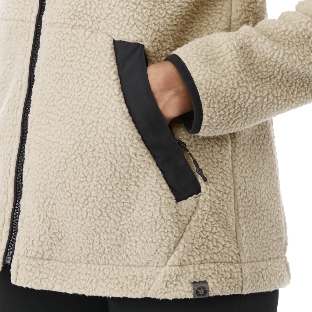 Black Women's KAHUZI Eco Full Zip Sherpa  - XS