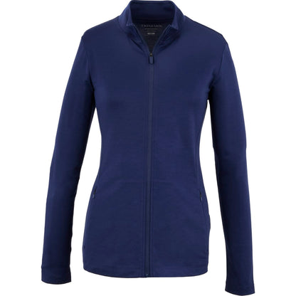Front View of Blue IZU EVERYTHING PERFORMANCE Eco Full Zip - Women's  - XS