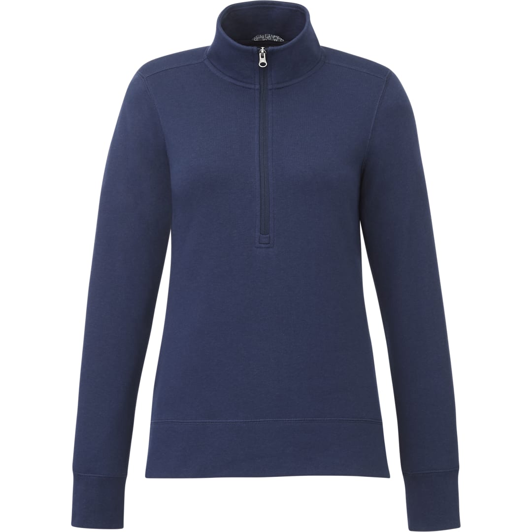 Front View of Blue Women's DAYTON Fleece Half Zip  - XS