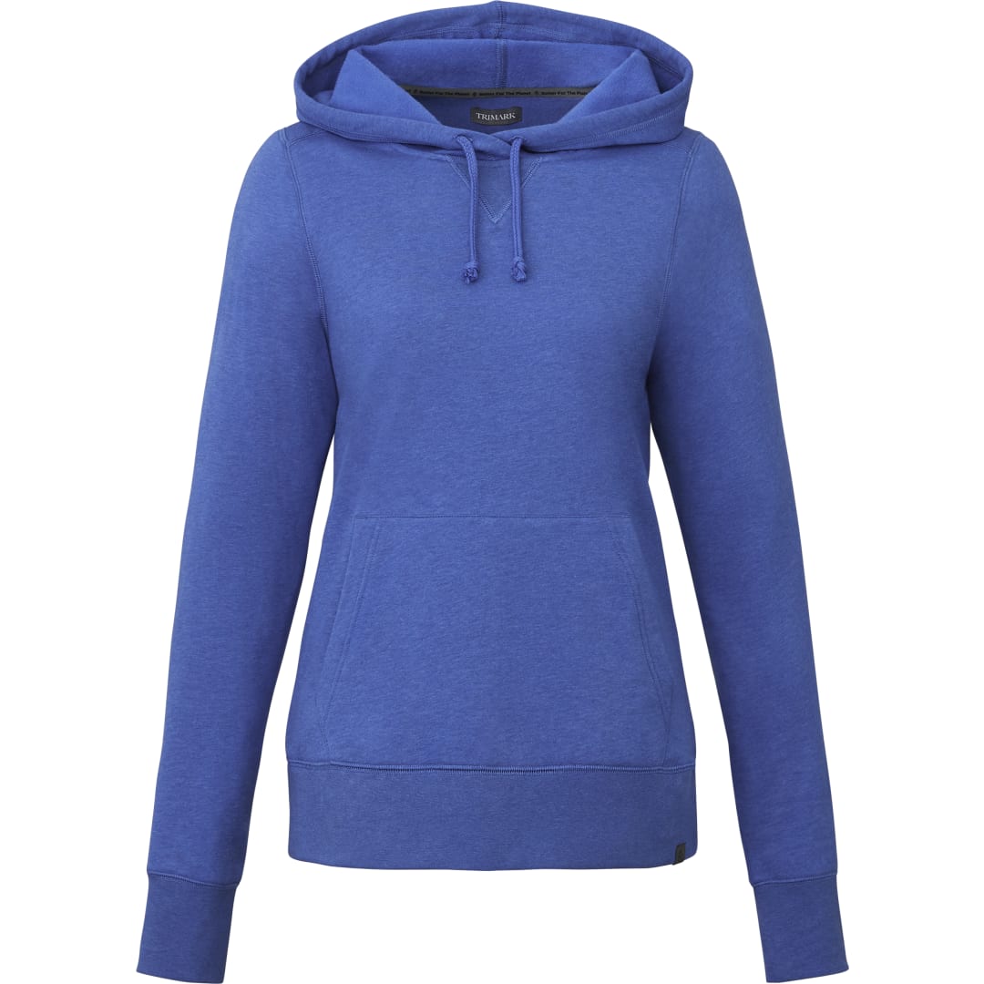 Front View of Blue Women's ARGUS Eco Fleece Hoody  - XS