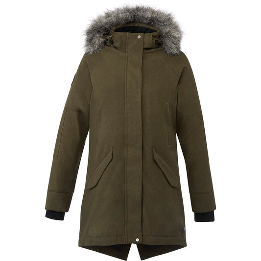 Front View of Green Women's BRIDGEWATER Roots73 Insulated Jacket  - XS