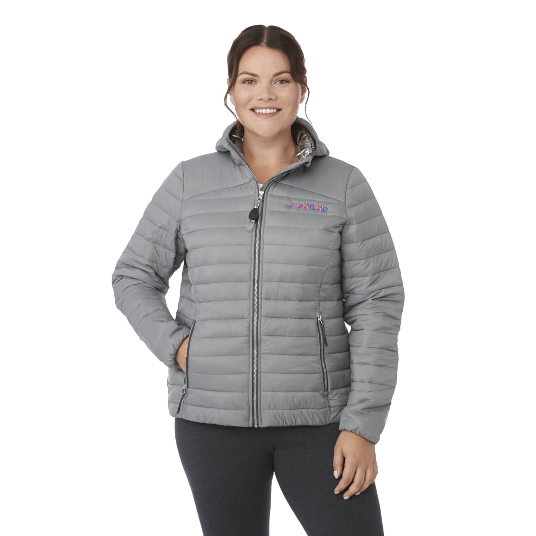 Front View of Grey Women's SILVERTON Packable Insulated Jacket  - XS