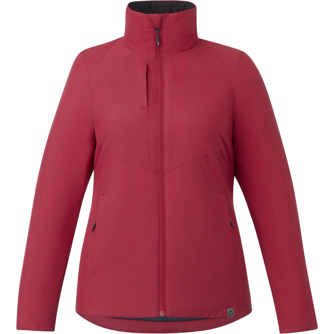 Front View of Red Women's KYES Eco Packable Insulated Jacket  - XS