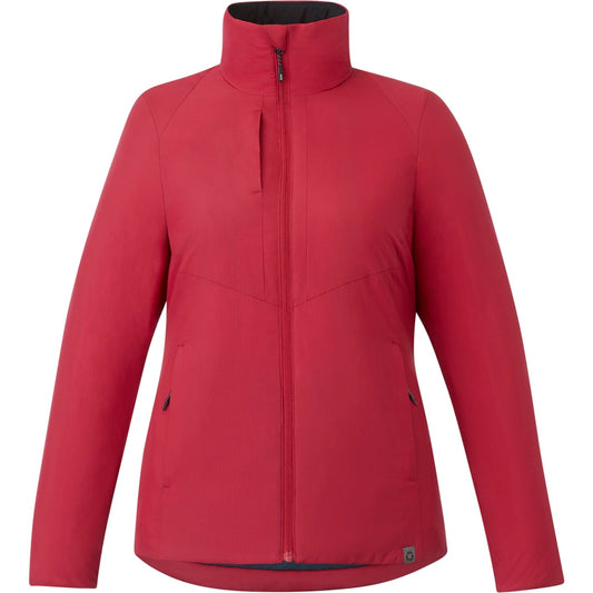Front View of Red Women's KYES Eco Packable Insulated Jacket  - XS