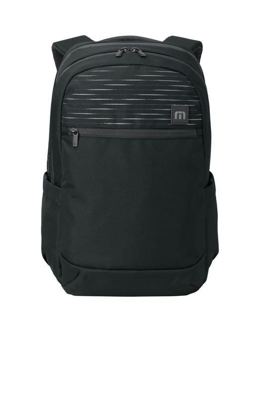 Front View of Black TravisMathew Approach Backpack TMB100