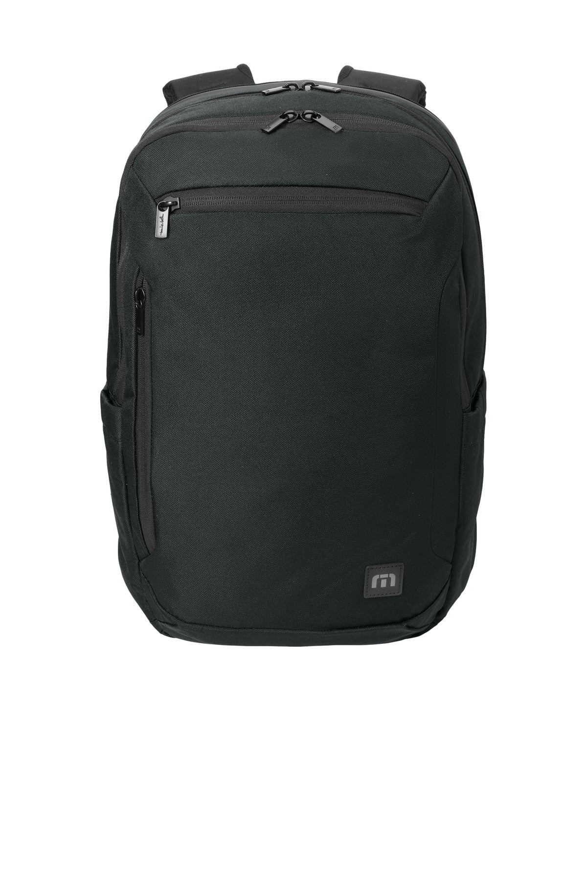 Front View of Black TravisMathew Duration Backpack TMB105