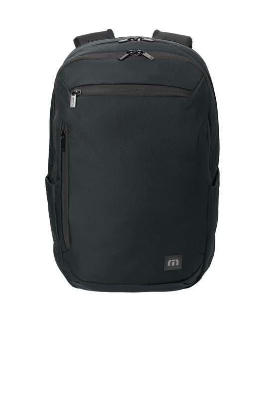 Front View of Black TravisMathew Duration Backpack TMB105