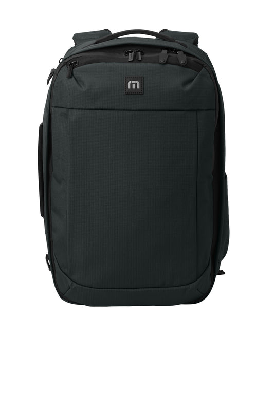 Front View of Black TravisMathew Lateral Convertible Backpack TMB106