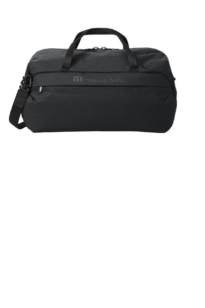 Front View of Black TravisMathew Lateral Duffel TMB200