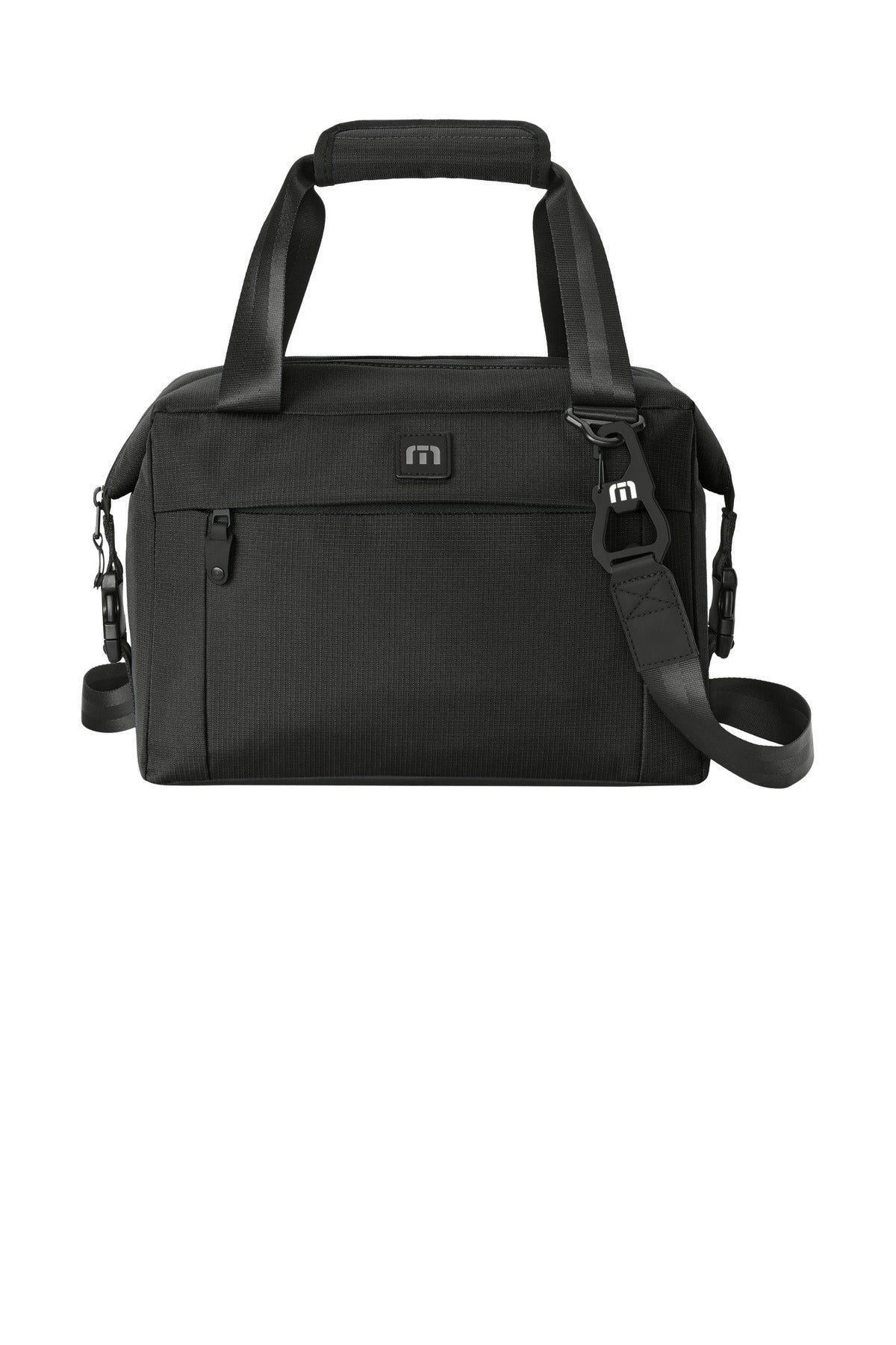 Front View of Black TravisMathew Chill'n 12-Can Cooler TMB600