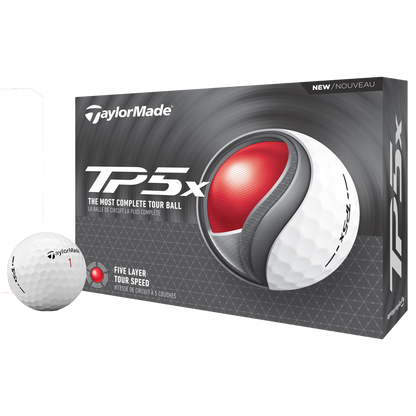 White TaylorMade TP5X Golf Ball