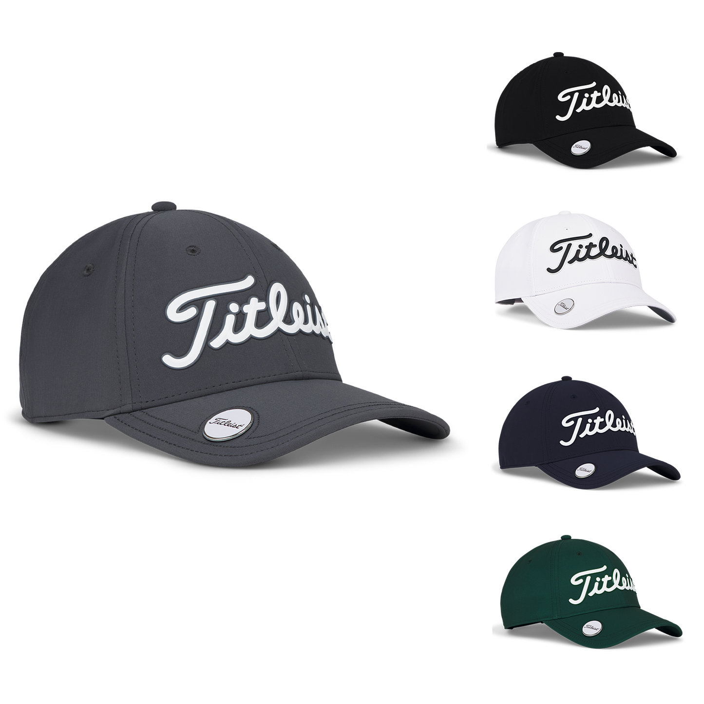 Black White Titleist Players Ball Marker Cap