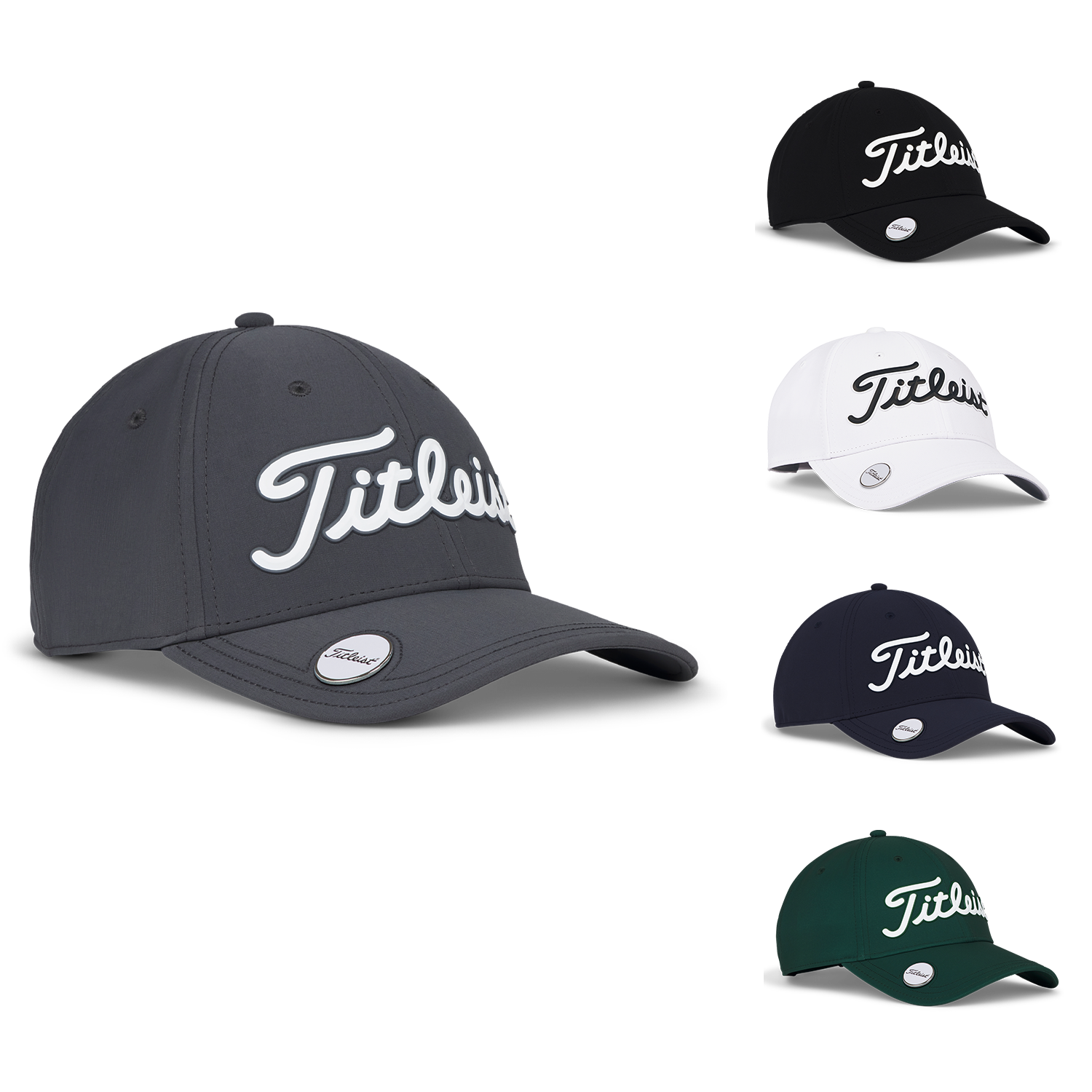 Black White Titleist Players Ball Marker Cap