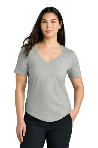 Front View of HiRiseGryH tentree Women's TreeBlend V-Neck T-Shirt TTCW5646  - L