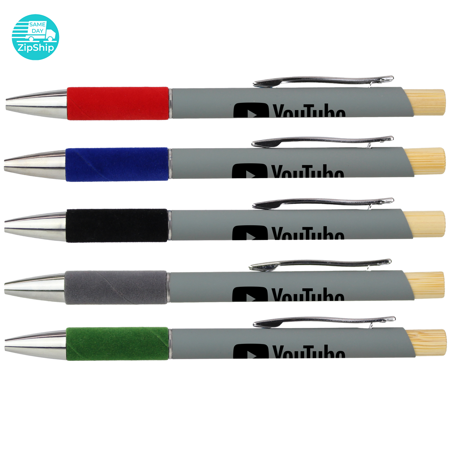 Black Recycled Aluminum Pen Featuring a Velvet Grip