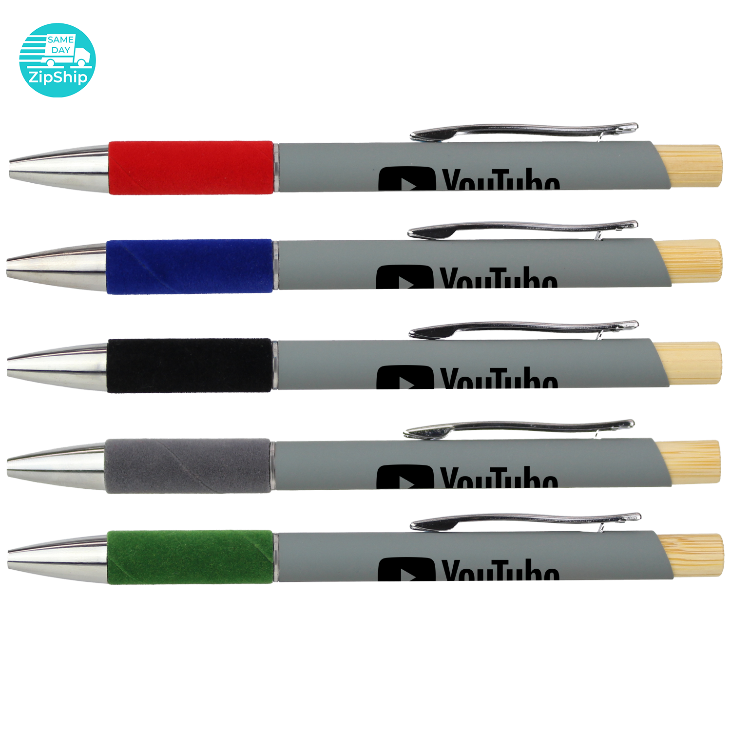 Black Recycled Aluminum Pen Featuring a Velvet Grip