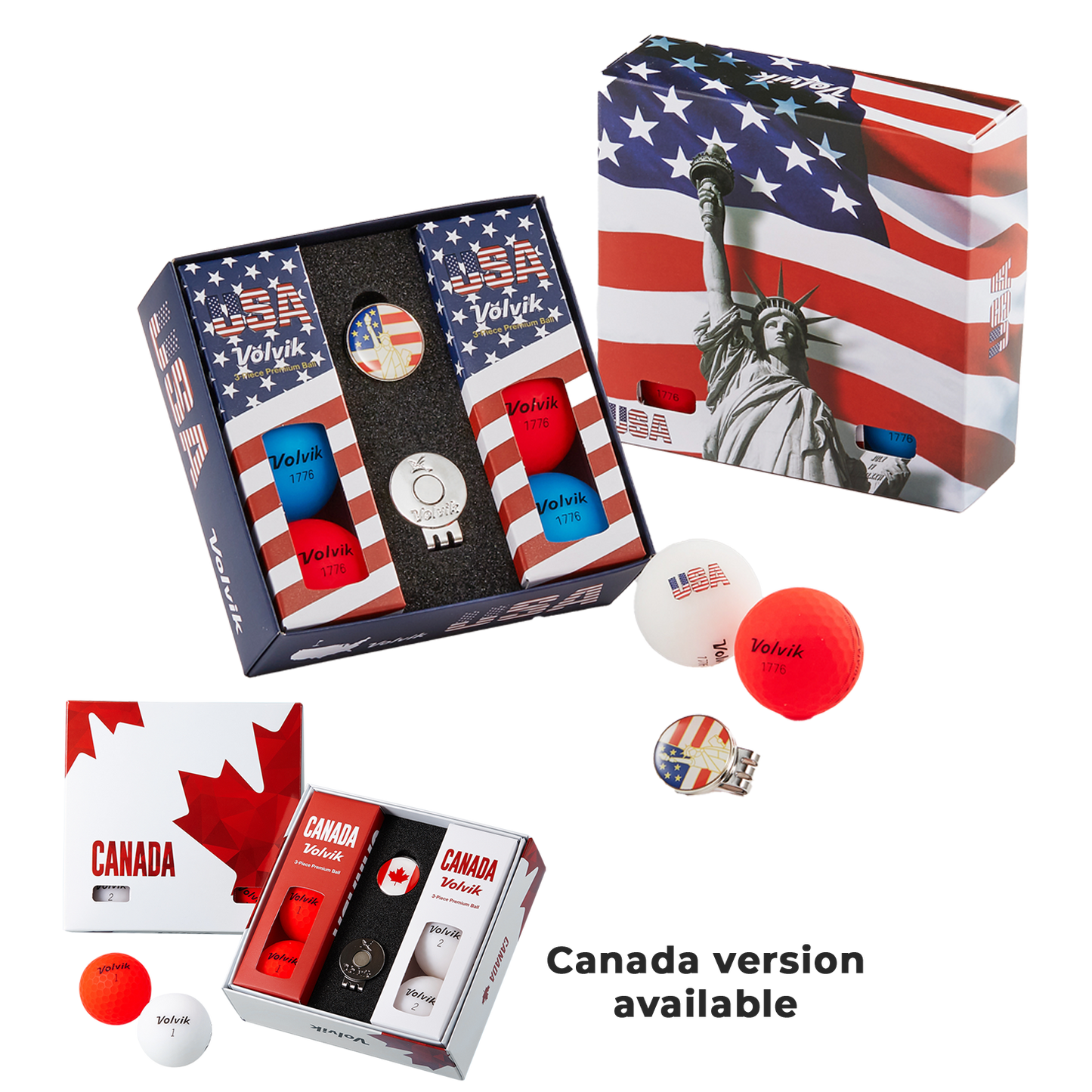 Assorted Vivid USA Half Dozen Golf Ball Pack