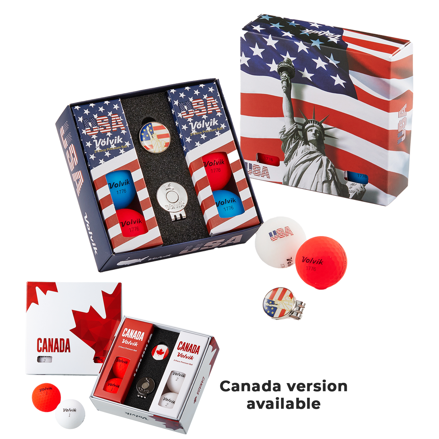 Assorted Vivid USA Half Dozen Golf Ball Pack