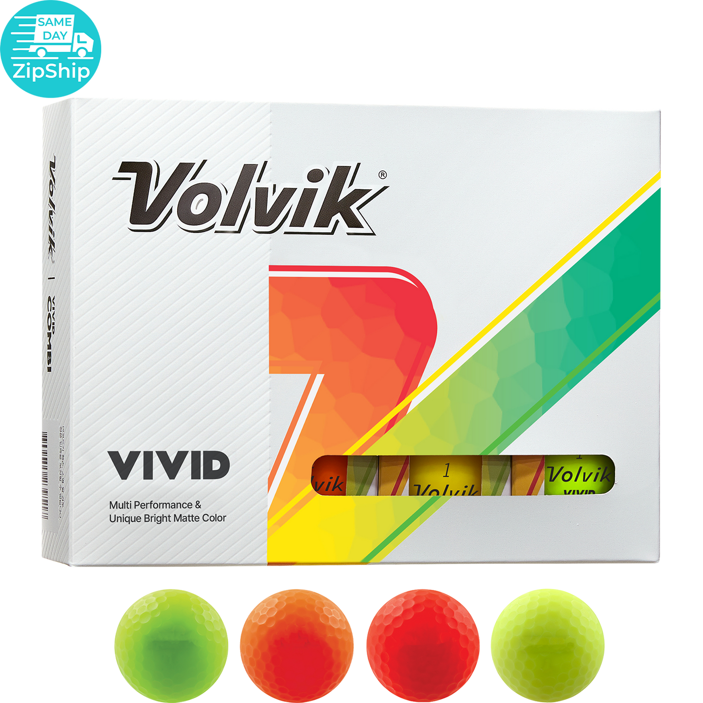 Green Volvik Vivid Golf Ball