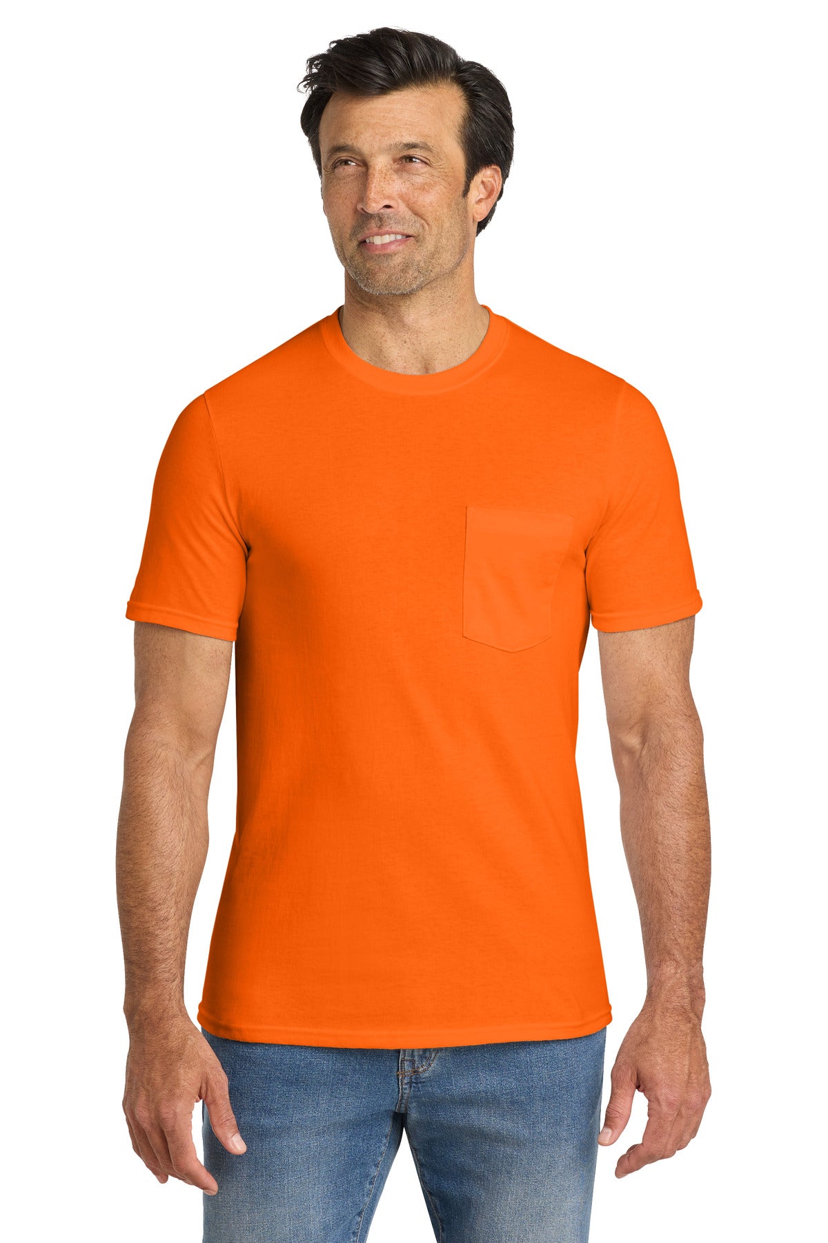 SanMar VL100P_safetyorange_model_front.jpg