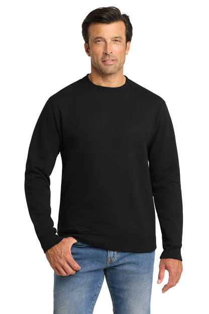 Front View of DeepBlack Volunteer Knitwear Chore Fleece Crewneck VL130  - S