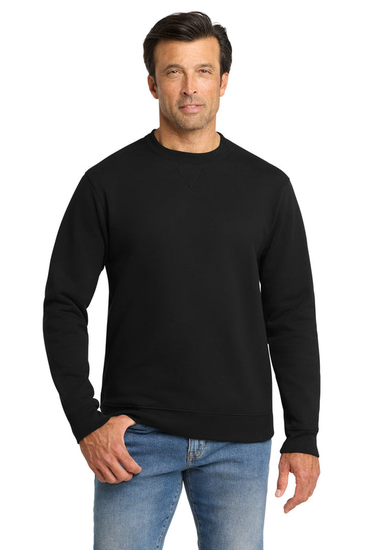 Front View of DeepBlack Volunteer Knitwear Chore Fleece Crewneck VL130  - S