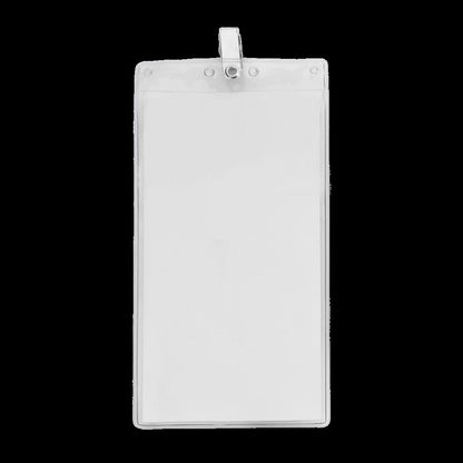 4" x 8" Blank Oversized Vertical Vinyl Pouch with Bulldog Clip