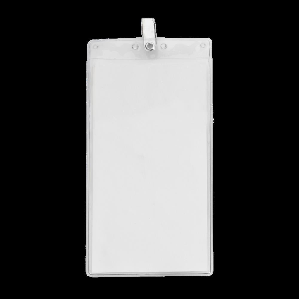 4" x 8" Blank Oversized Vertical Vinyl Pouch with Bulldog Clip