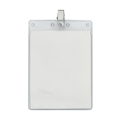 4" x 6" Blank Large Vertical Vinyl Pouch with Bulldog Clip