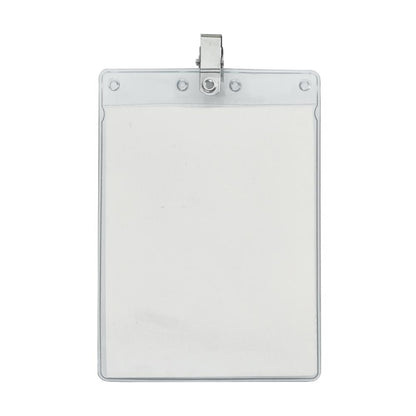 4" x 6" Blank Large Vertical Vinyl Pouch with Bulldog Clip