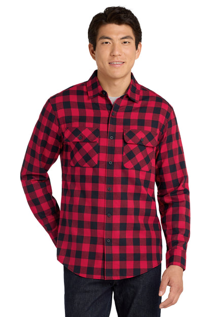 SanMar W668_redblackbuffalocheck_model_front.jpg