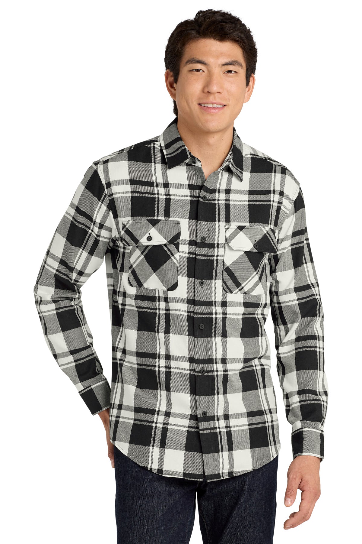 SanMar W668_snowwhiteblack_model_front.jpg