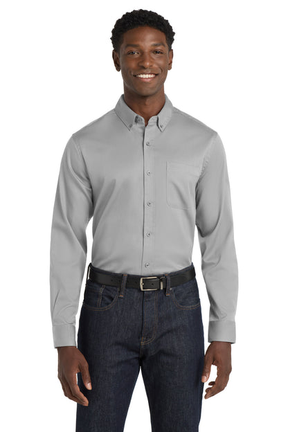 Port Authority Long Sleeve SuperPro React Twill Shirt. W808