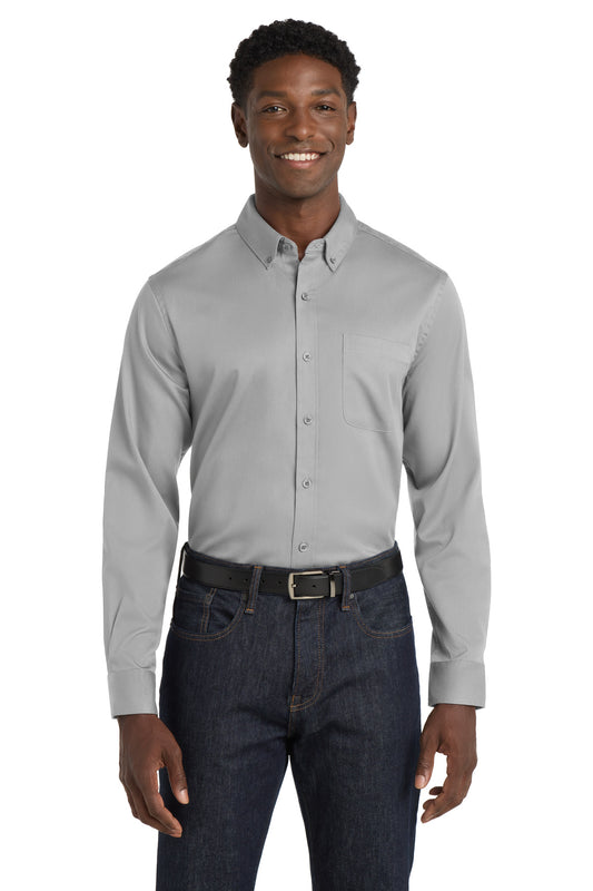 Port Authority Long Sleeve SuperPro React Twill Shirt. W808