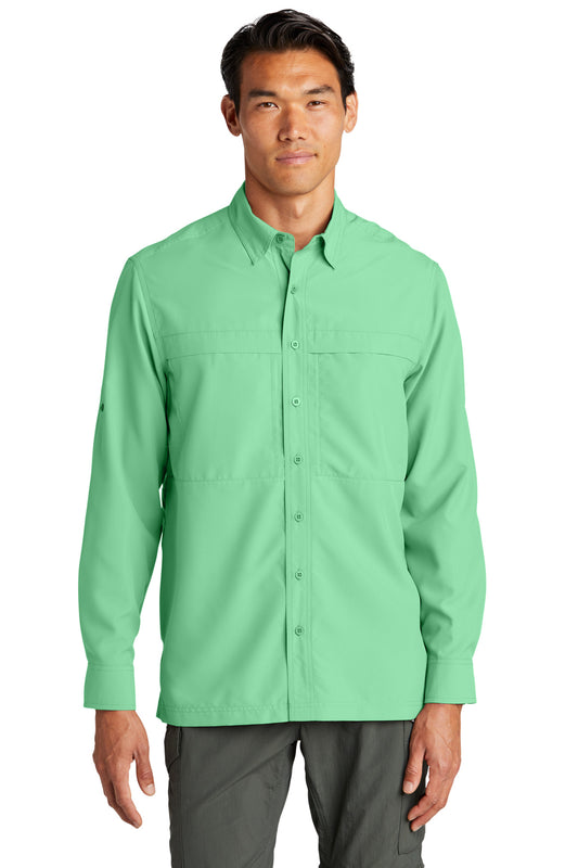 Front View of BrtSeafoam Port Authority Long Sleeve UV Daybreak Shirt W960  - XS