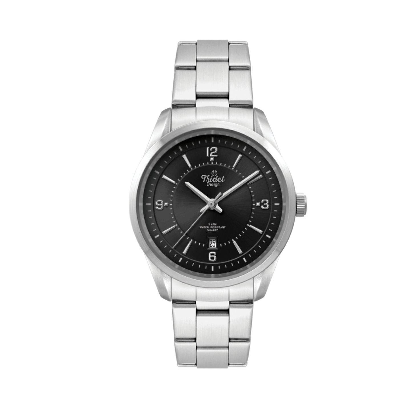 Ladies Black Dial 33mm Metal Case Ladies Black Dial 33mm Metal Case with Folded Steel Band