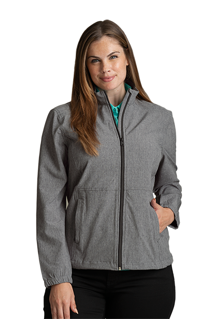 Black Heather Greg Norman Women's Windbreaker Stretch Jacket  - S
