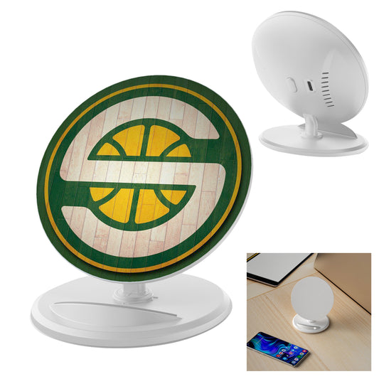 WHITE 10W Round Wireless Charger & Stand